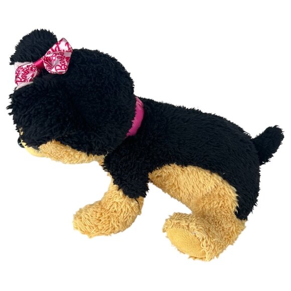 Mattel Barbie Plush Dog Plush Toy Sounds Working Black & Tan Pink Bow & Collar - Picture 4 of 11